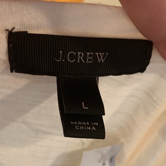 J. Crew Heather Beige Beaded V-neck Tee - Picture 9 of 10